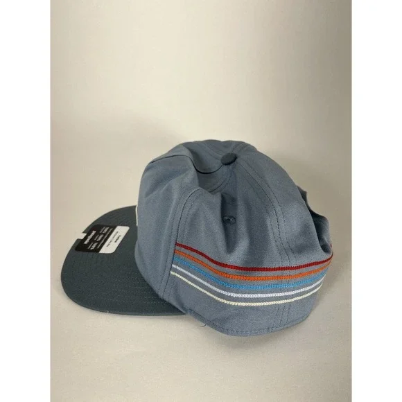 Patagonia Funfarer Mid Crown Cap OS Line Logo Ridge Stripe Light Plume Grey Hat - Picture 2 of 4